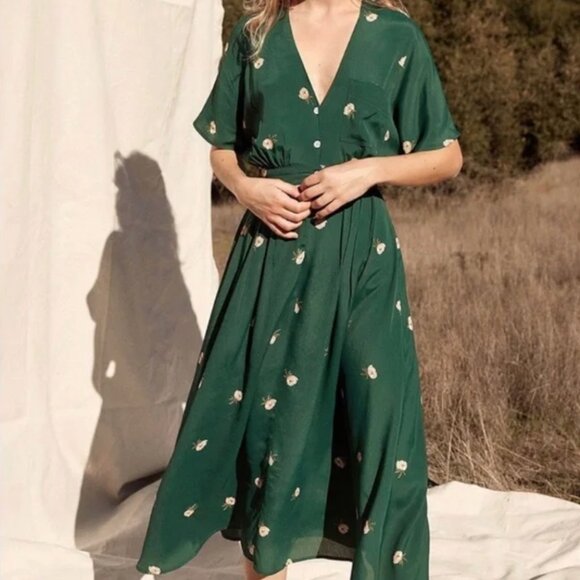 NWT! CHRISTY DAWN The Lottie Dress Emerald Flower Size Small Petite - Picture 1 of 7